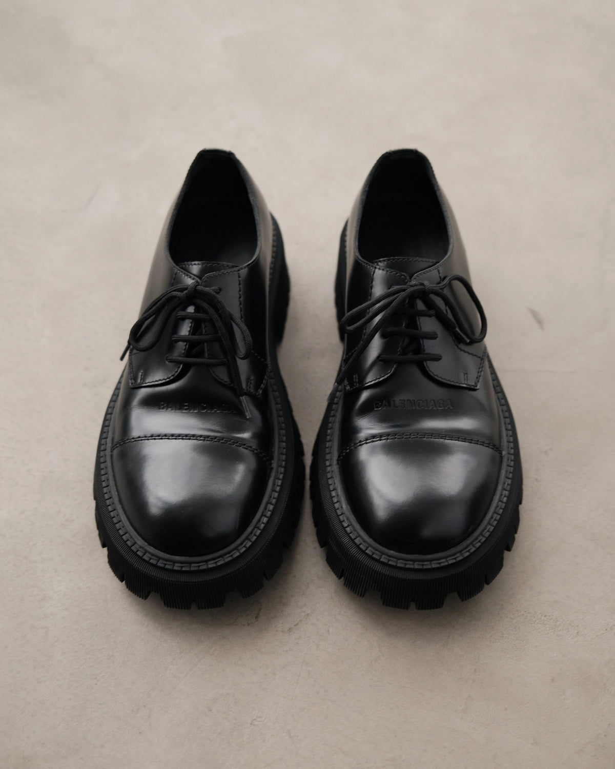 BALENCIAGA Leather Tractor Derby Shoes