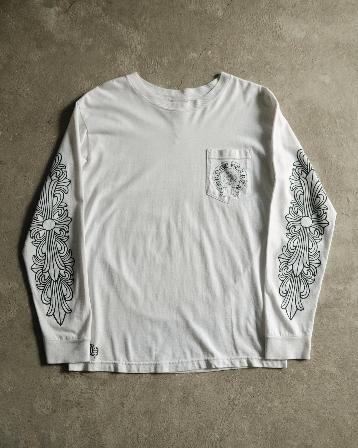 Vintage Chrome Hearts LA Exclusive Floral L/S White Tee