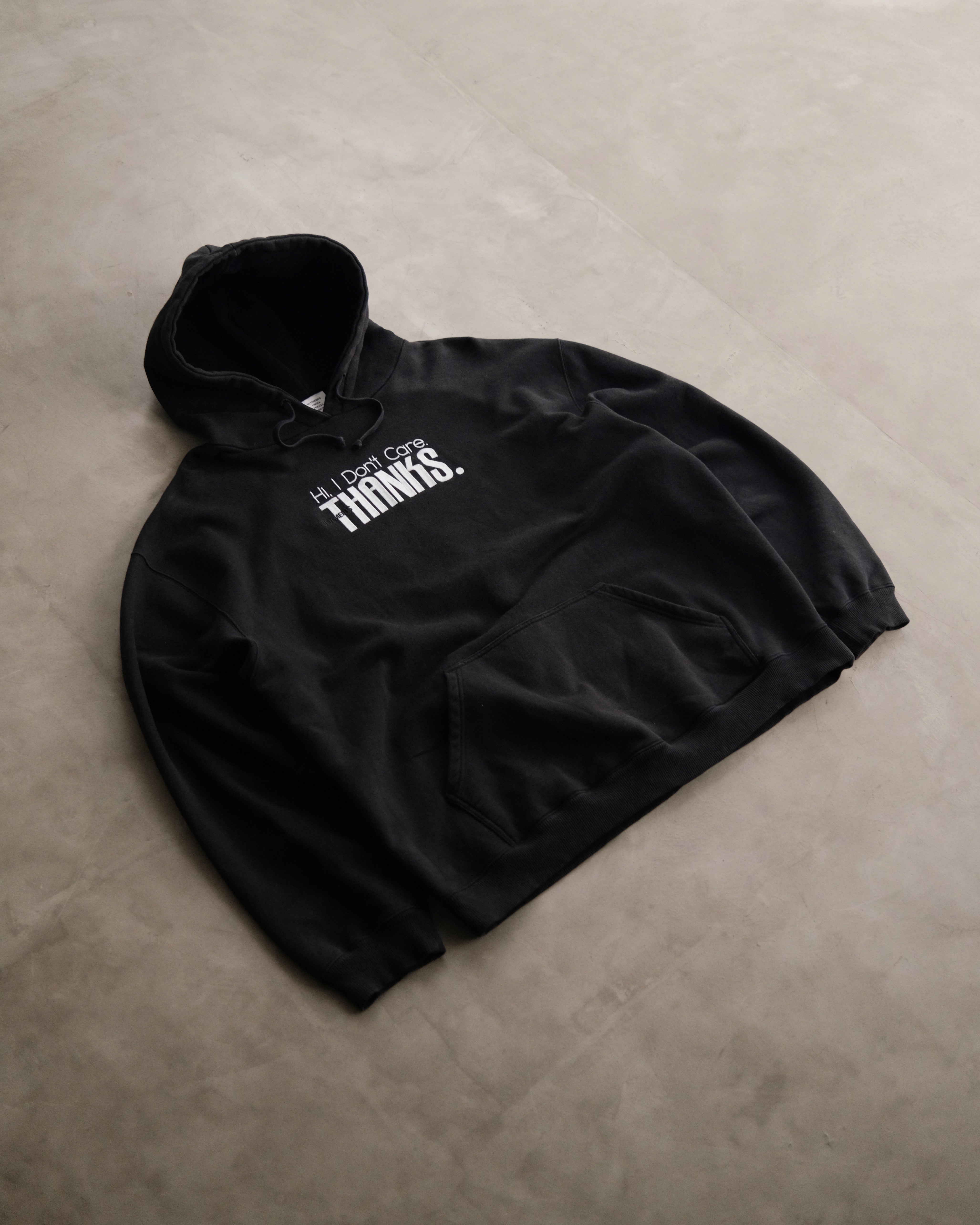 AW18 VETEMENTS “Hi I Don't Care Thanks” Hoodie Japan Exclusive