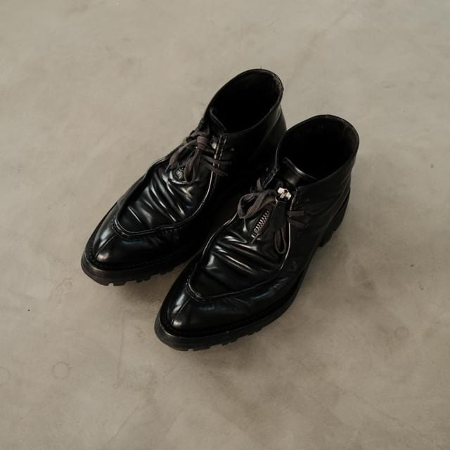 AW13 PRADA Chunky Black Leather Boots