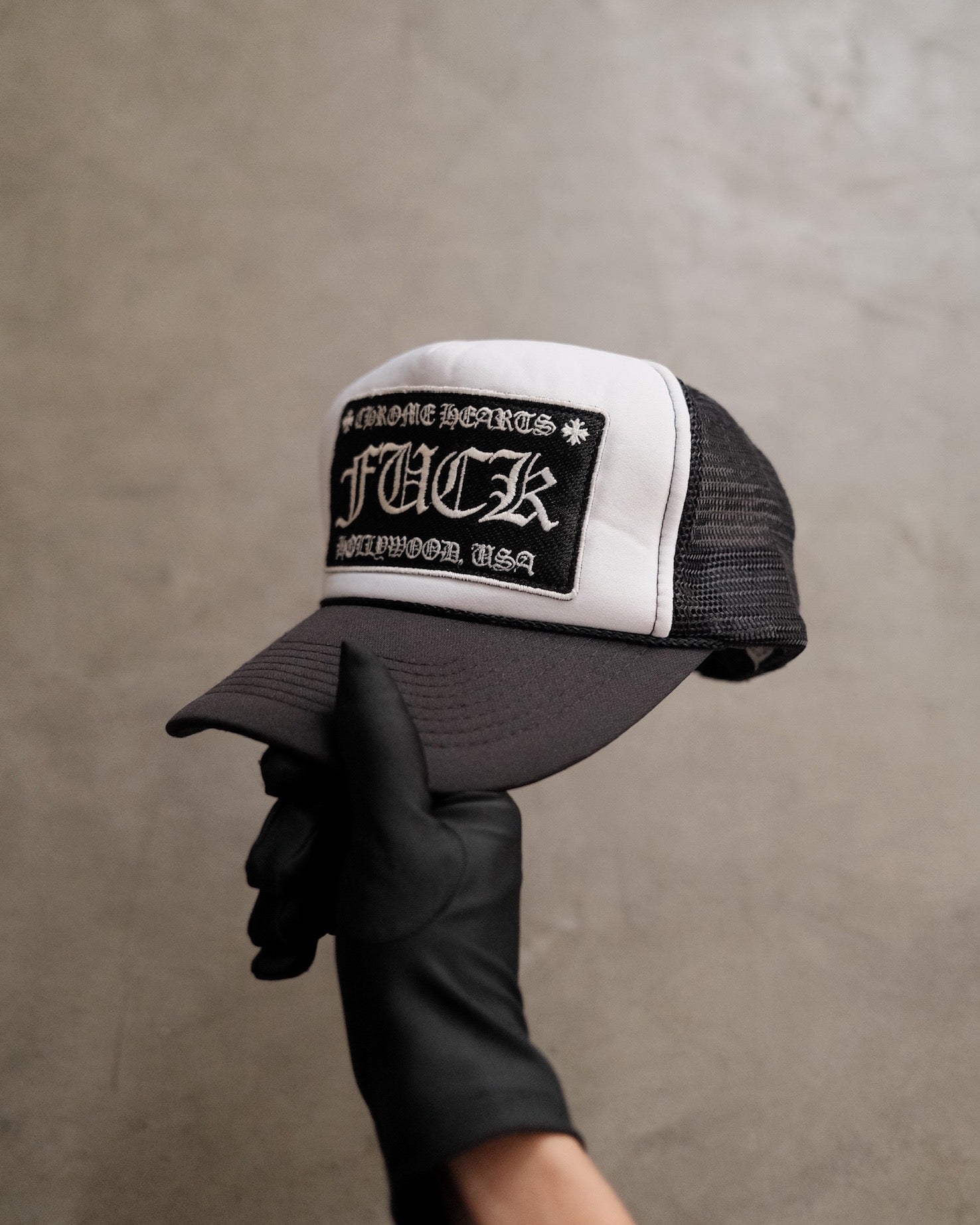 Vintage CHROME HEARTS “Fuck” HollyWood Trucker Hat