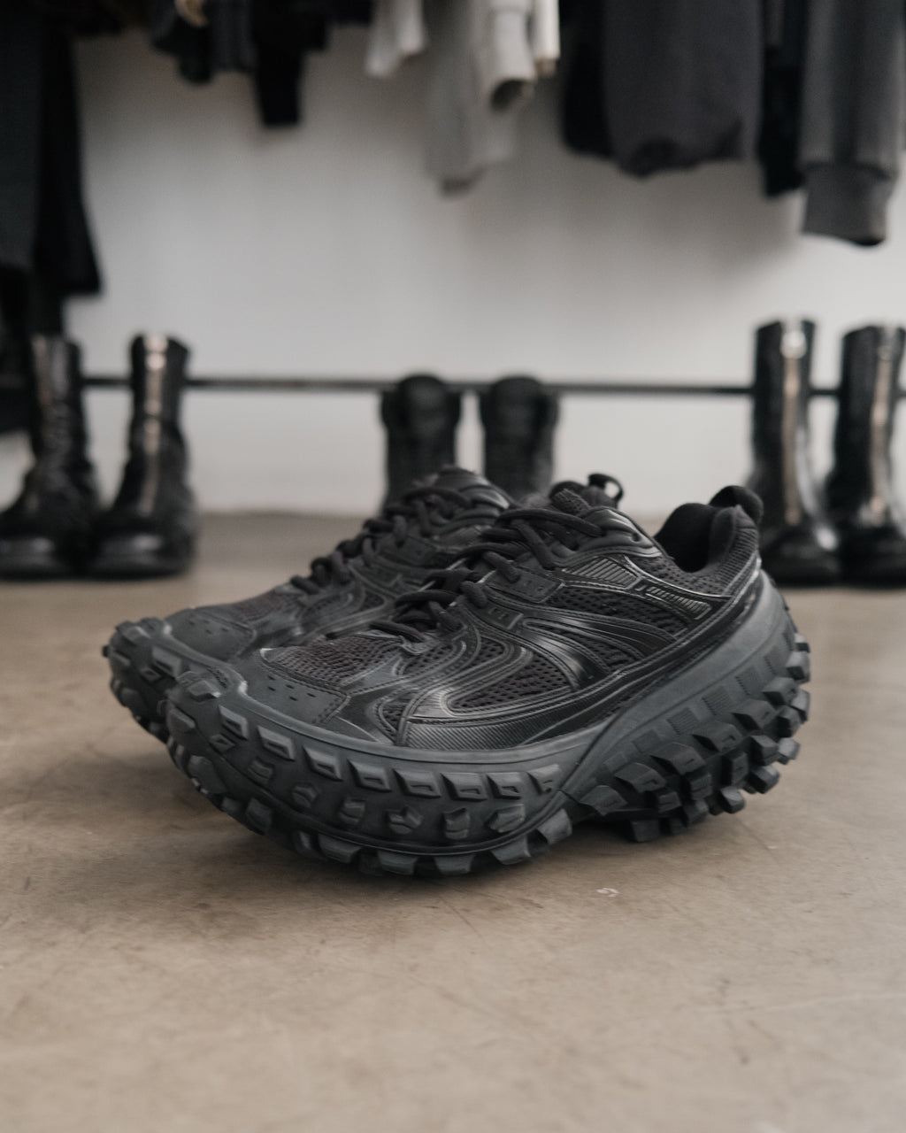 BALENCIAGA Defender Trainers Black Sneaker