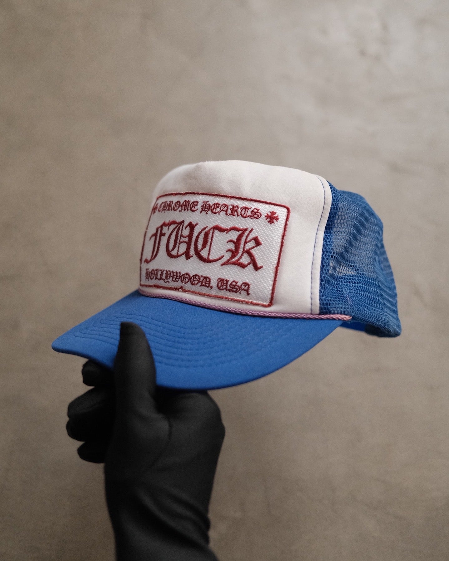 Vintage CHROME HEARTS “Fuck” HollyWood Trucker Hat