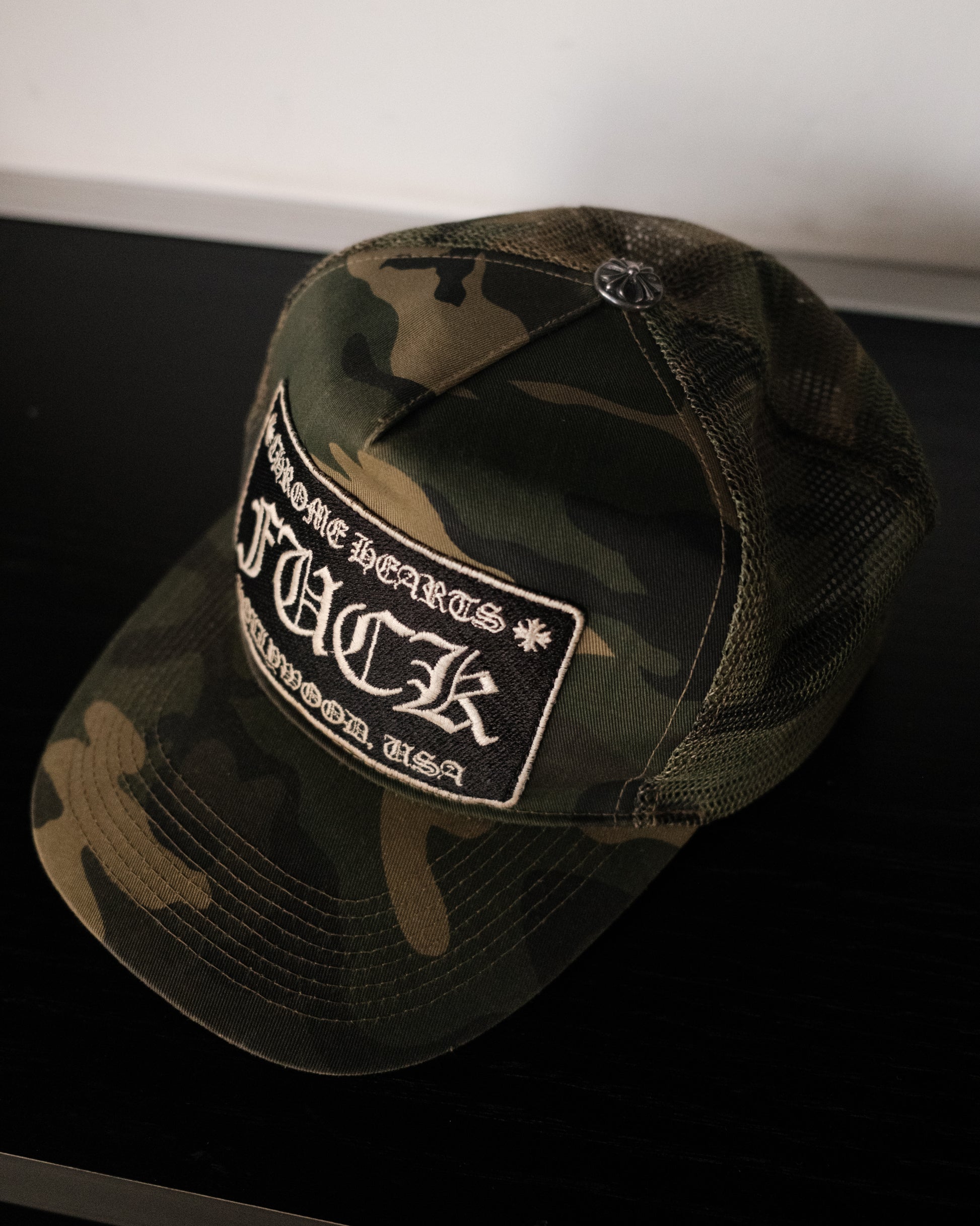 CHROME HEARTS Vintage Camo Trucker Hat