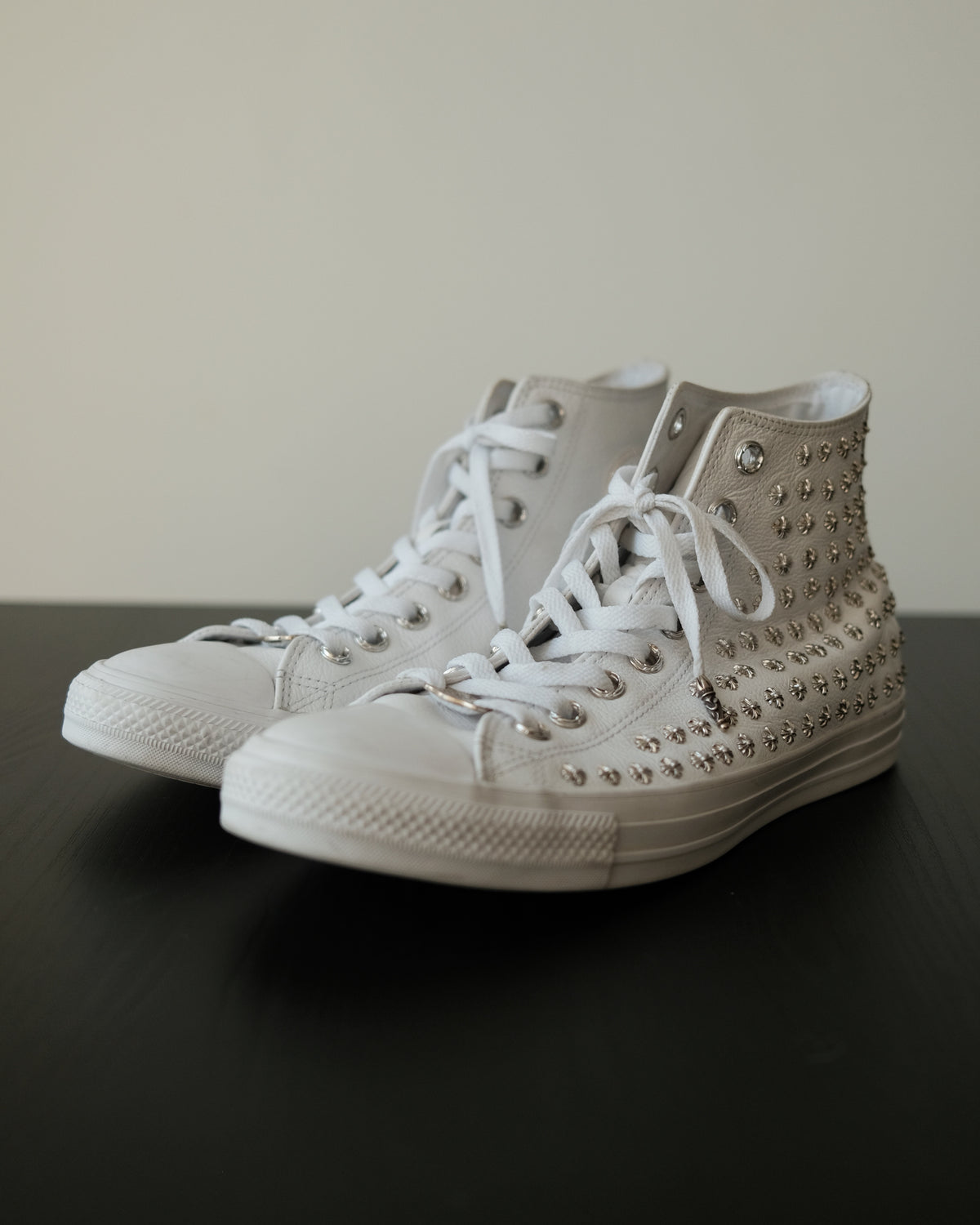 CHROME HEARTS Embellished Leather Chuck Taylor Converse