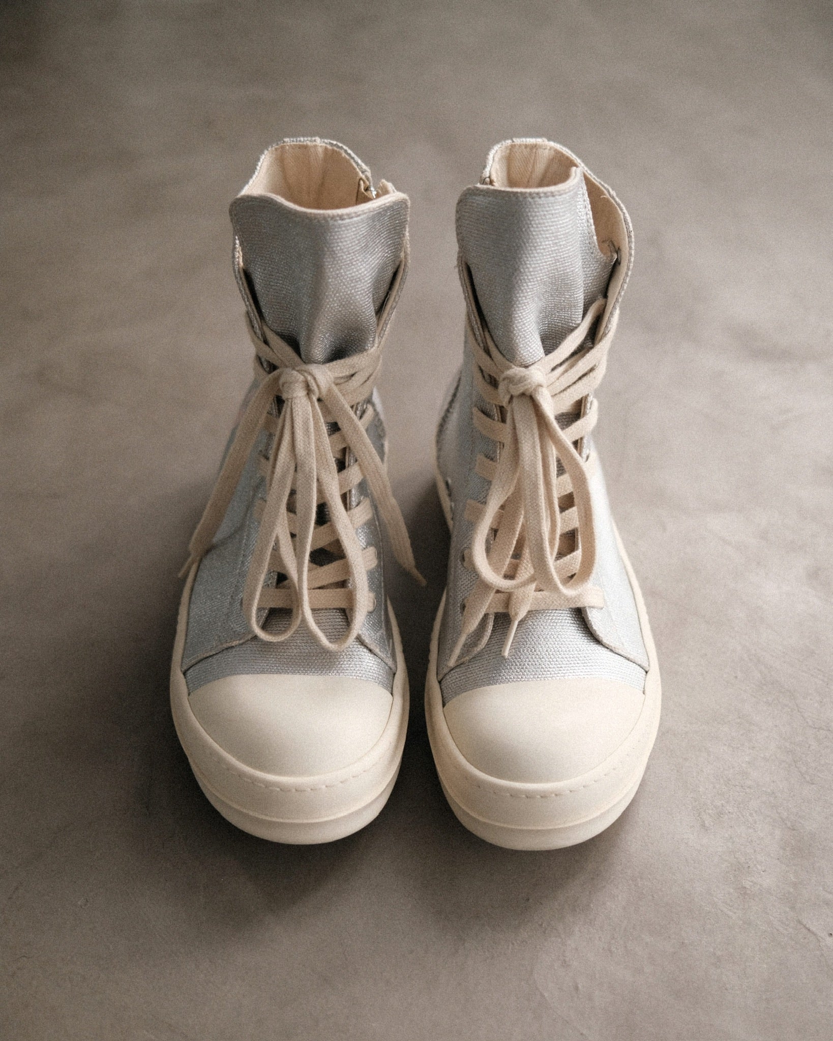 RICKOWENS Drkshdw Ramones Canvas Sliver