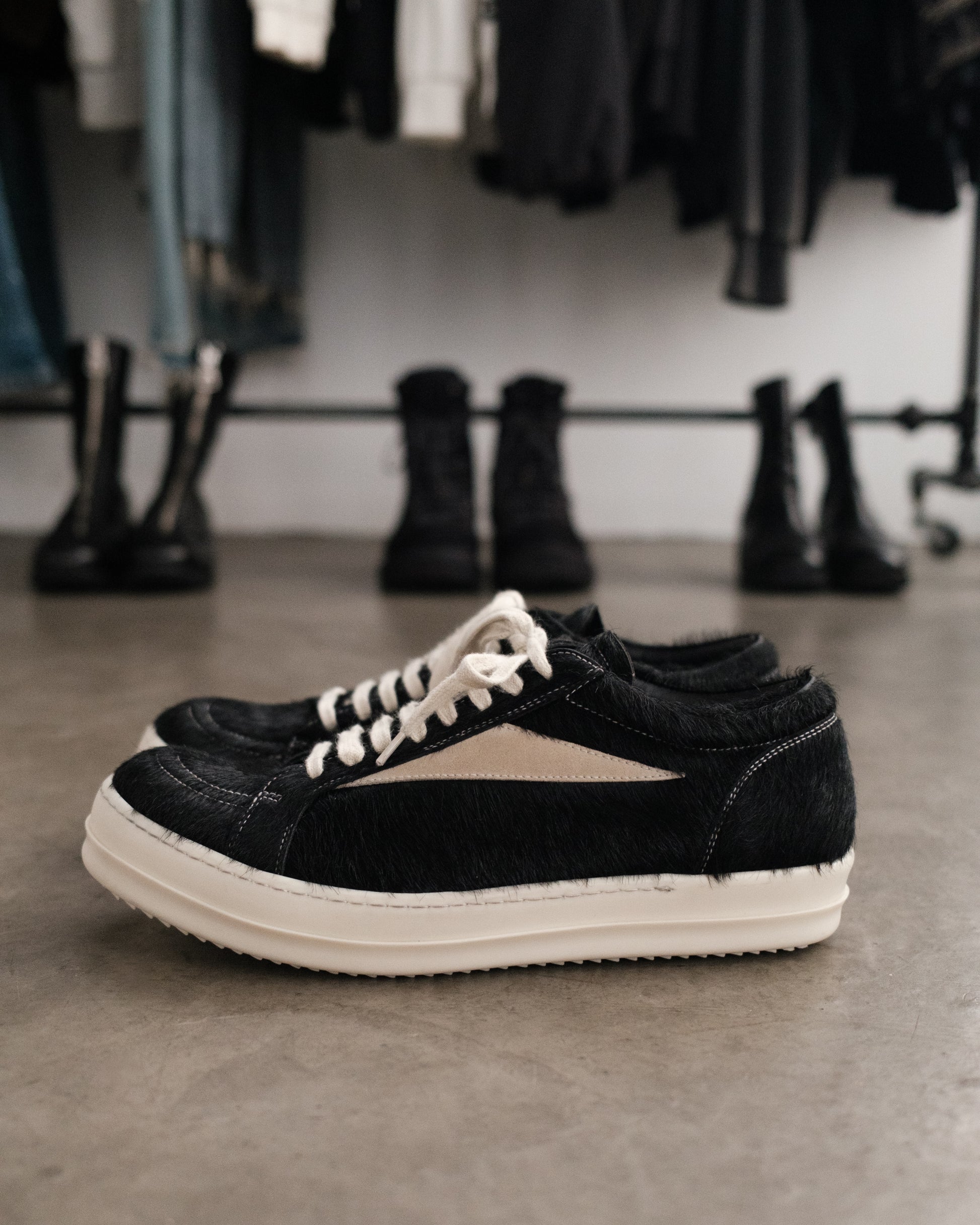 Rick Owens Pony Hair Vintage Strobe Sneakers
