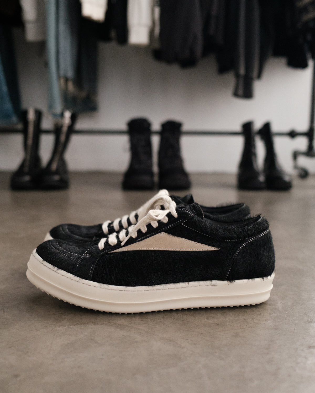 Rick Owens Pony Hair Vintage Strobe Sneakers
