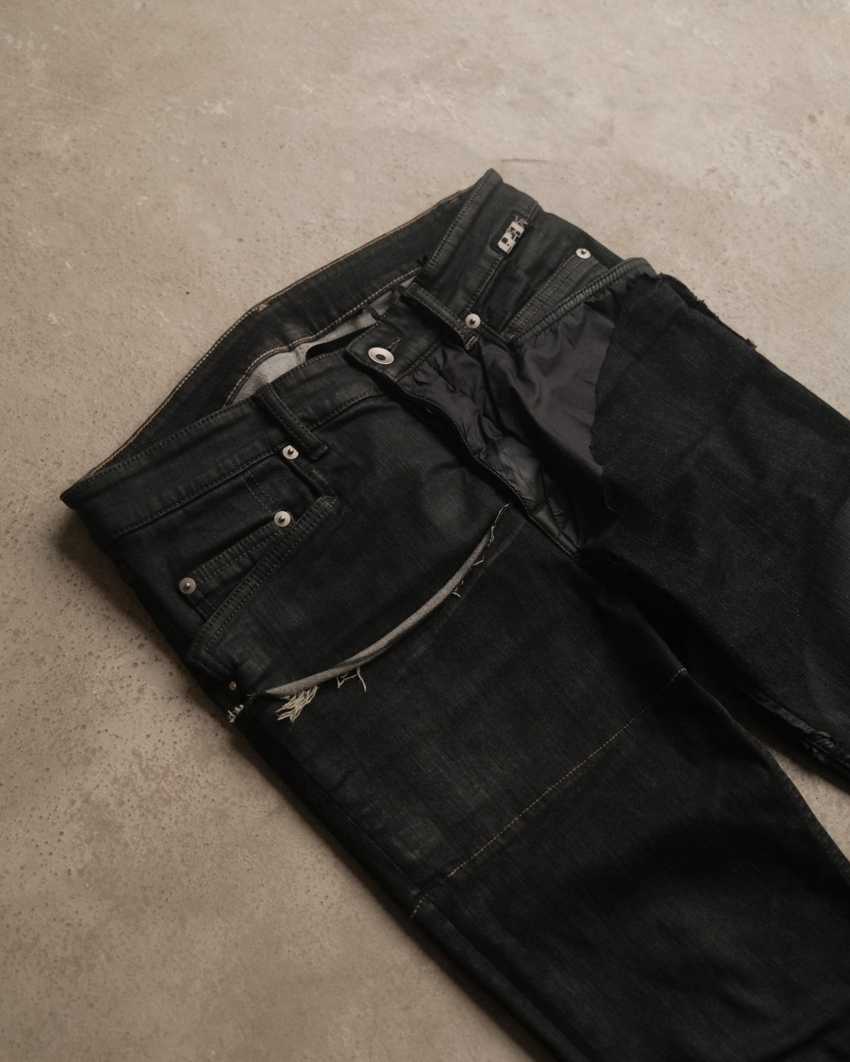 Rick Owens Drkshdw Tyrone Waxed Combo Jeans