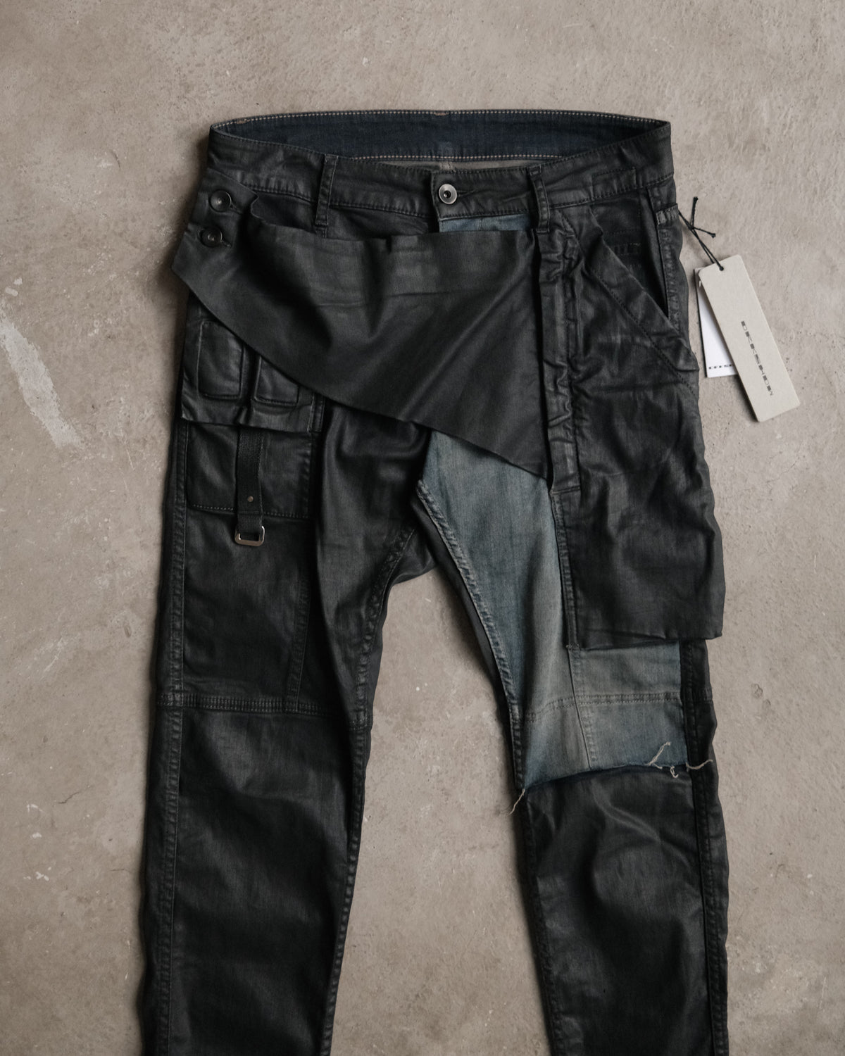 SS19 Rick Owens Drkshdw Wax Hustler Combo Memphis Cut Denim Jeans
