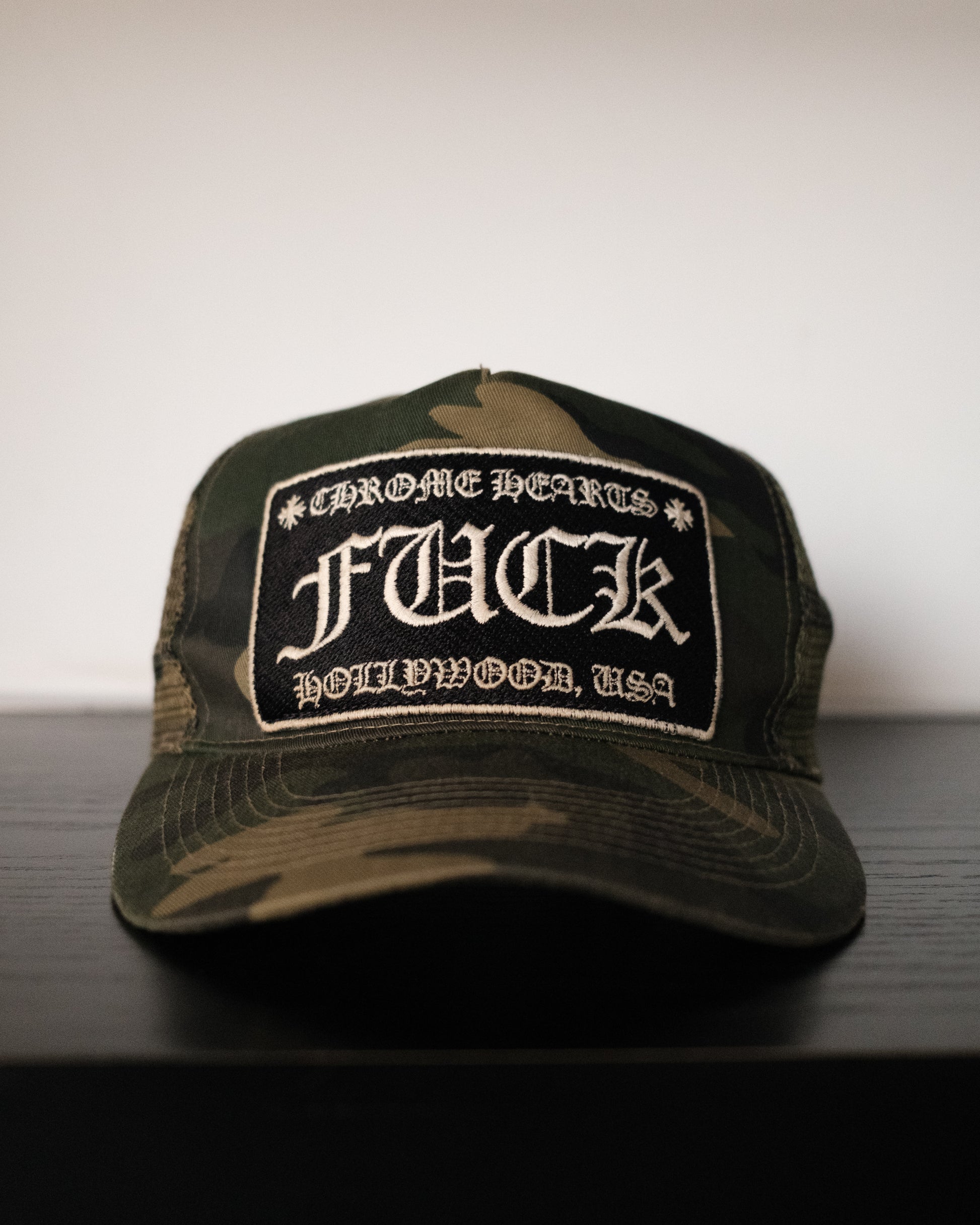 CHROME HEARTS Vintage Camo Trucker Hat