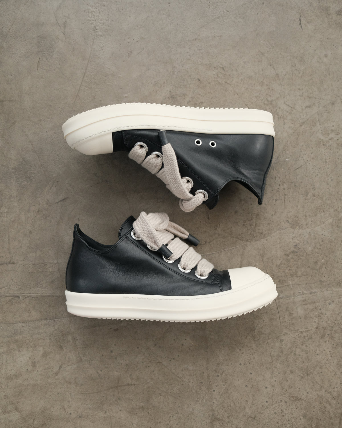RICK OWENS Ramones Jumbo Lace Low Top Sneakers