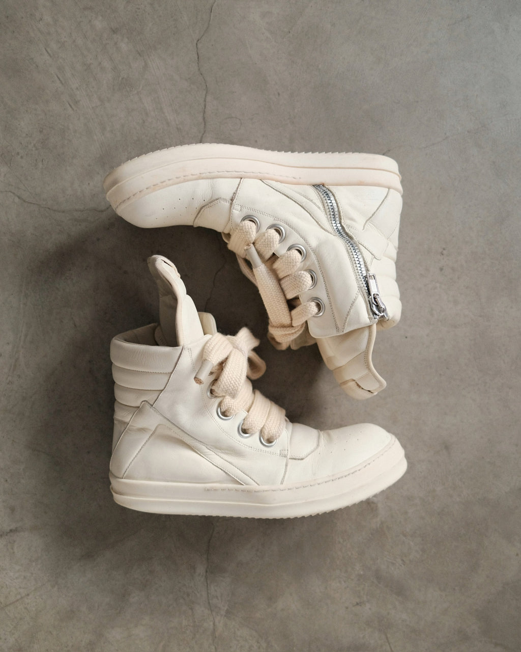 RICK OWENS SS22 Geobasket Jumbo Laces.