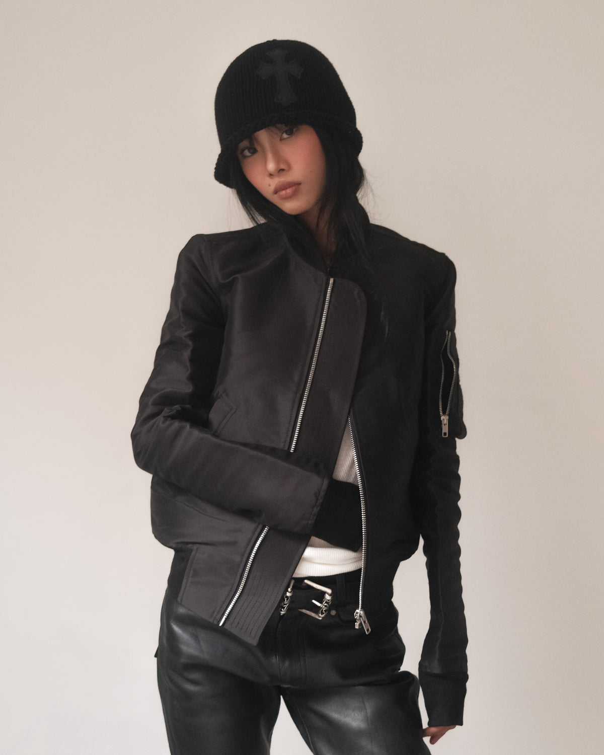 Rick Owens Mainline SS15 'FAUN' Silk Cropped Bomber