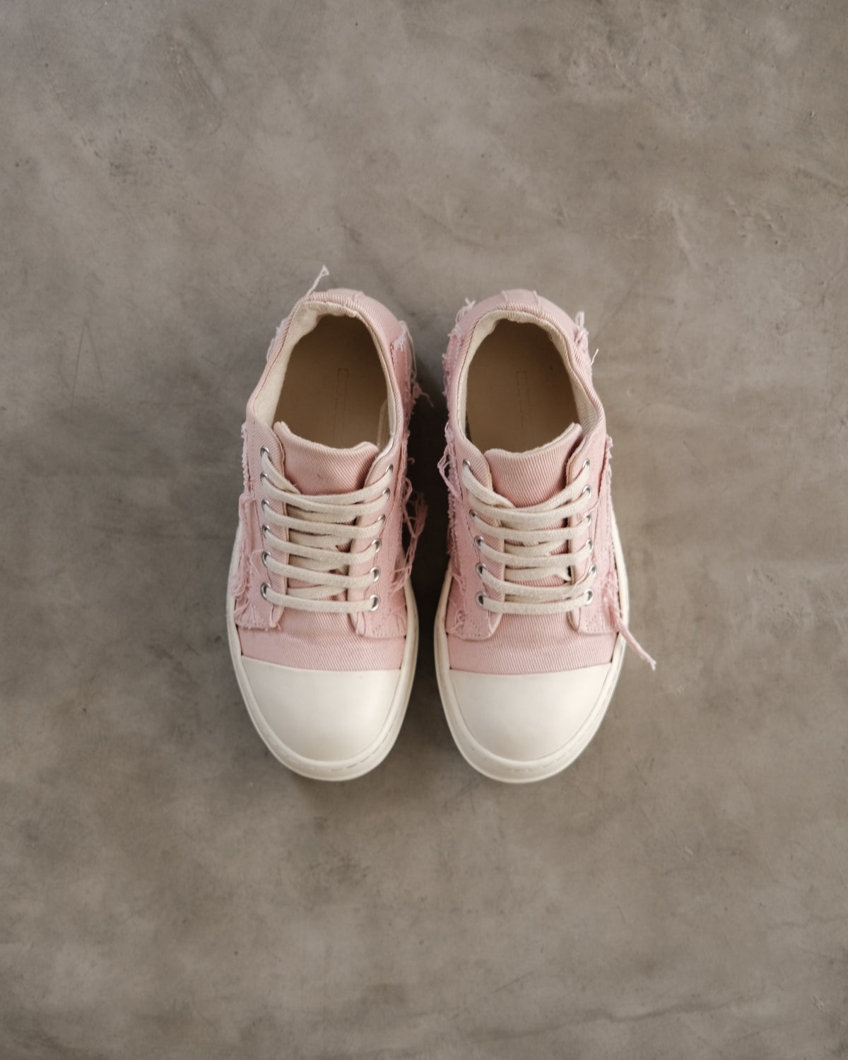 Drkshdw RICK OWENS Slashed Pink Low Sneakers