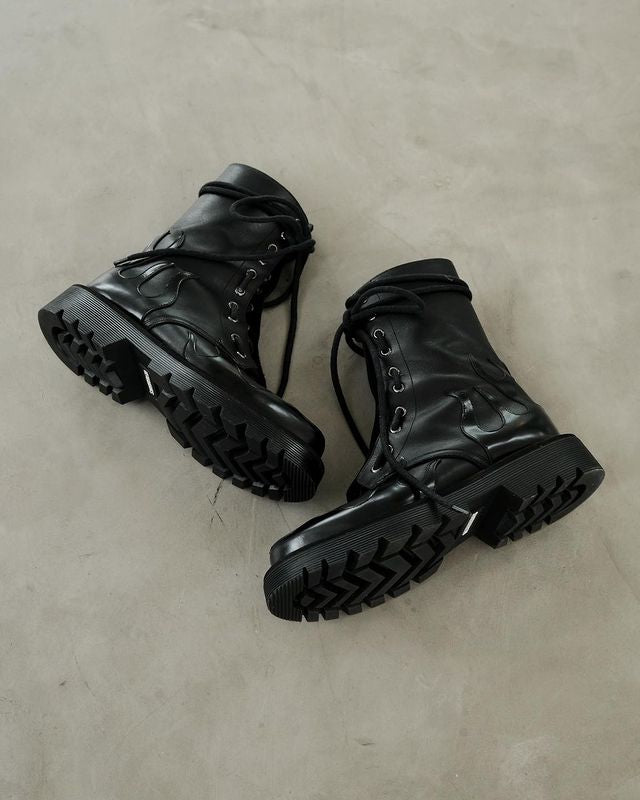VETEMENTS Black Flame Military Boots – Around The Shoes