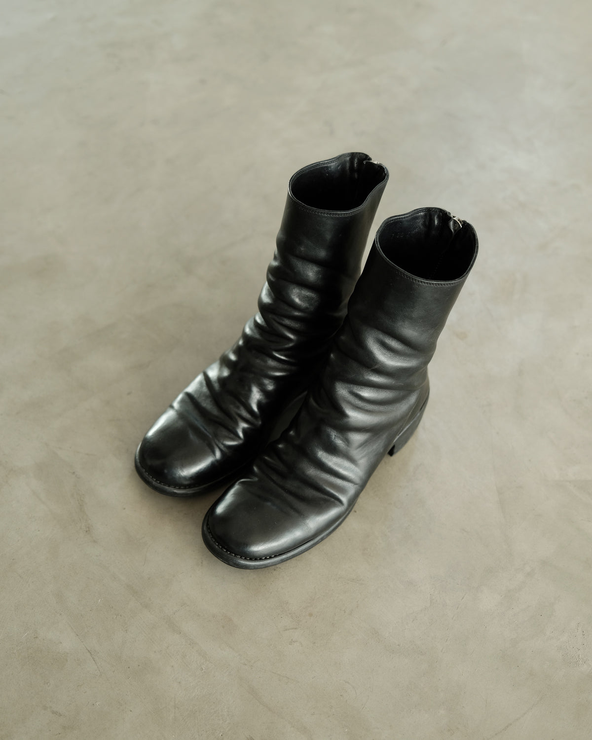 GUIDI 788z Black Horse Leather Back Zip Boot