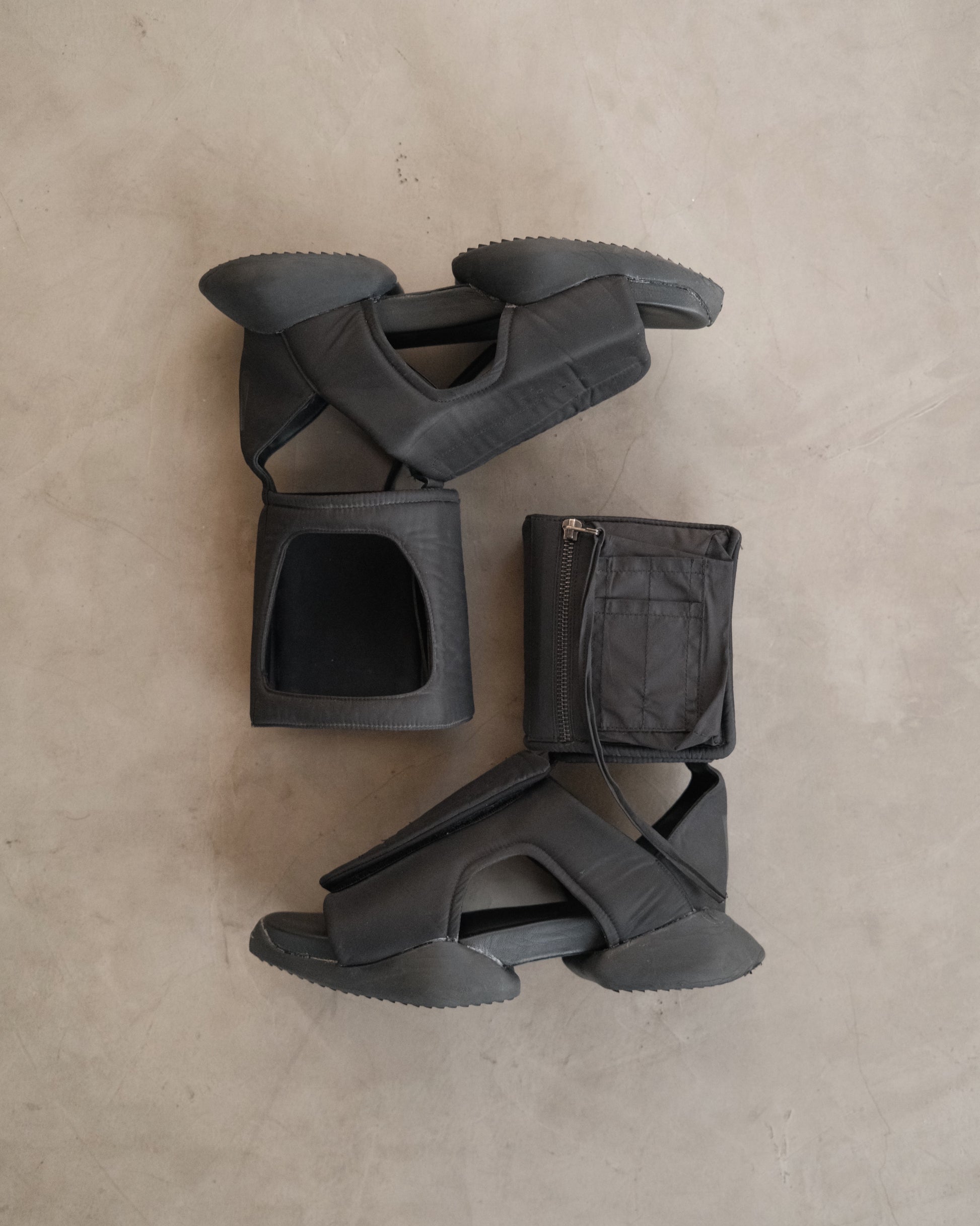 RICK OWENS Black Cargo Sandal High-Top Sneaker