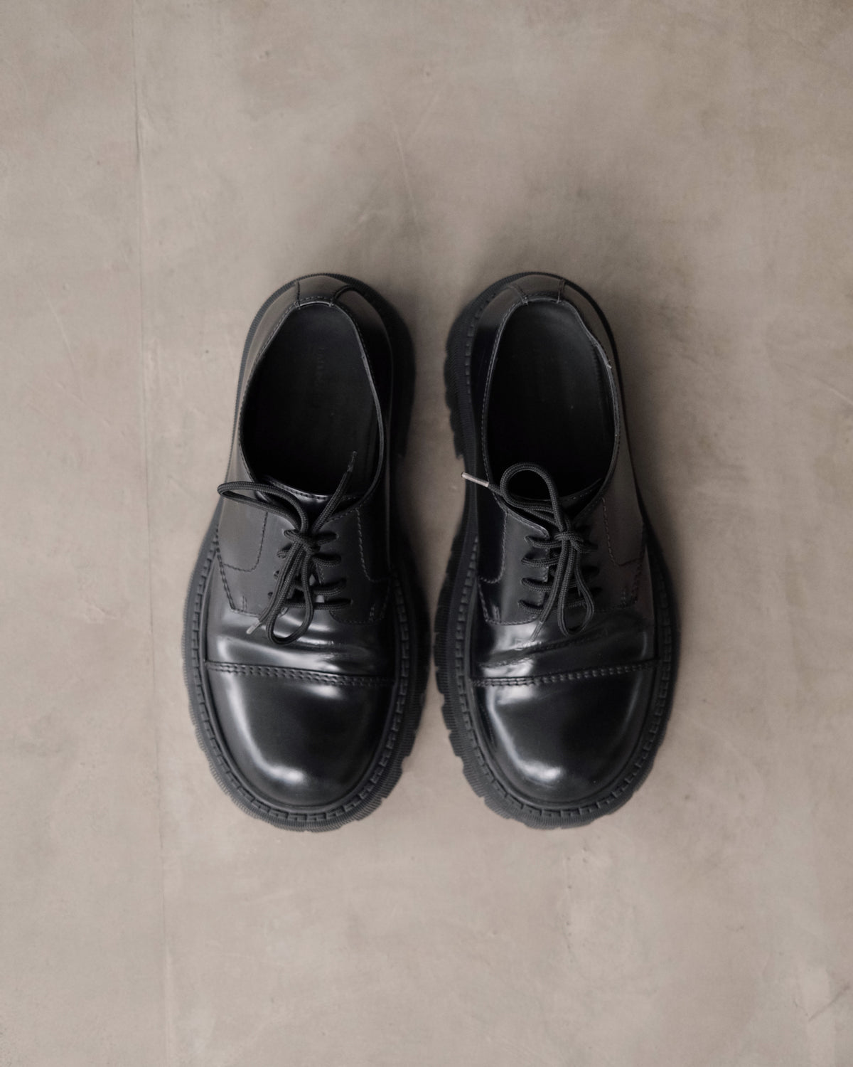 BALENCIAGA Leather Tractor Derby Shoes