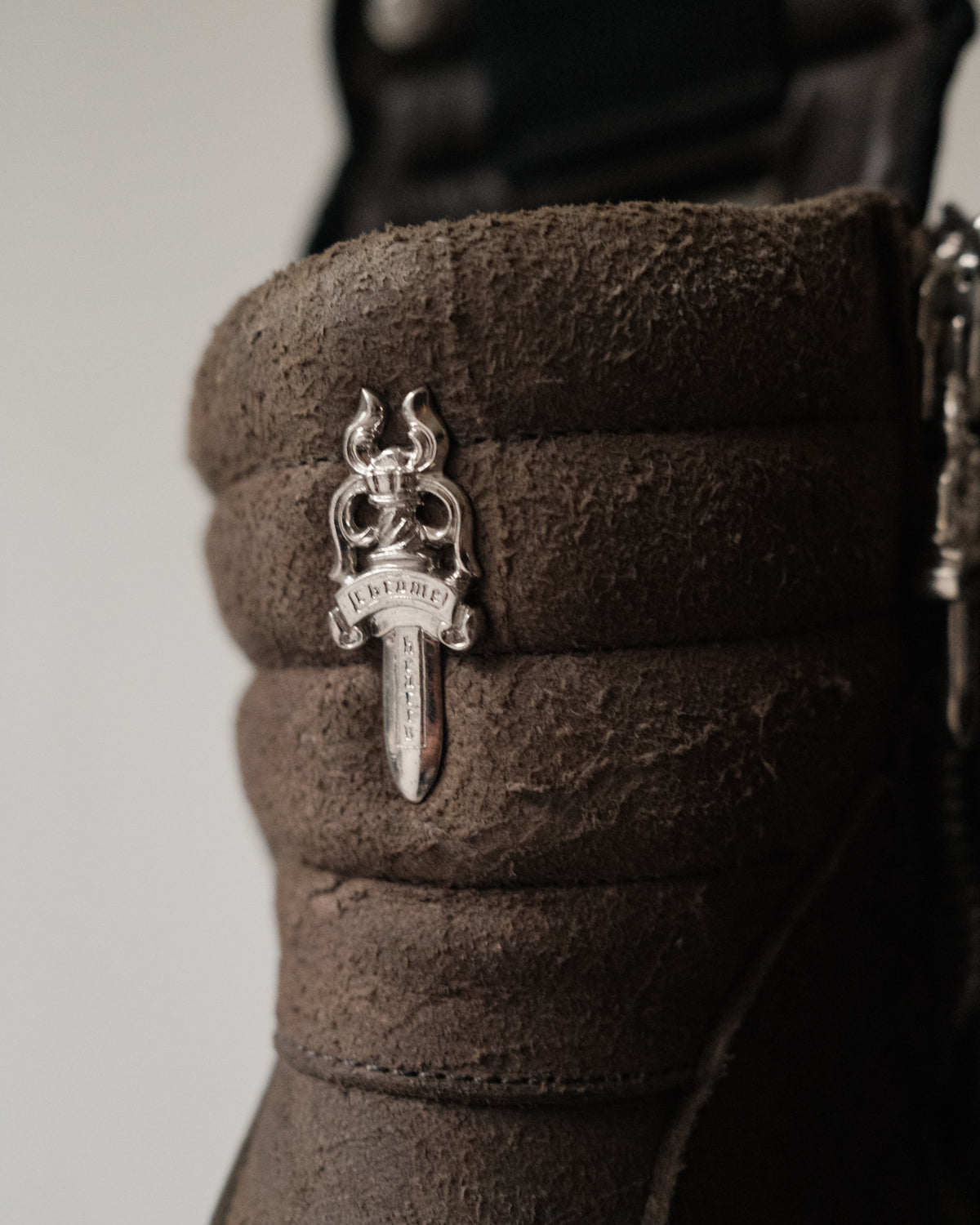 Chrome Hearts x Rick Owens Suede Rhodium Cross Geobasket