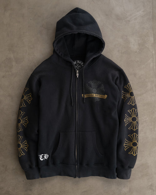 Chrome Hearts Gold Thermal Zip-Up Vintage Hoodie