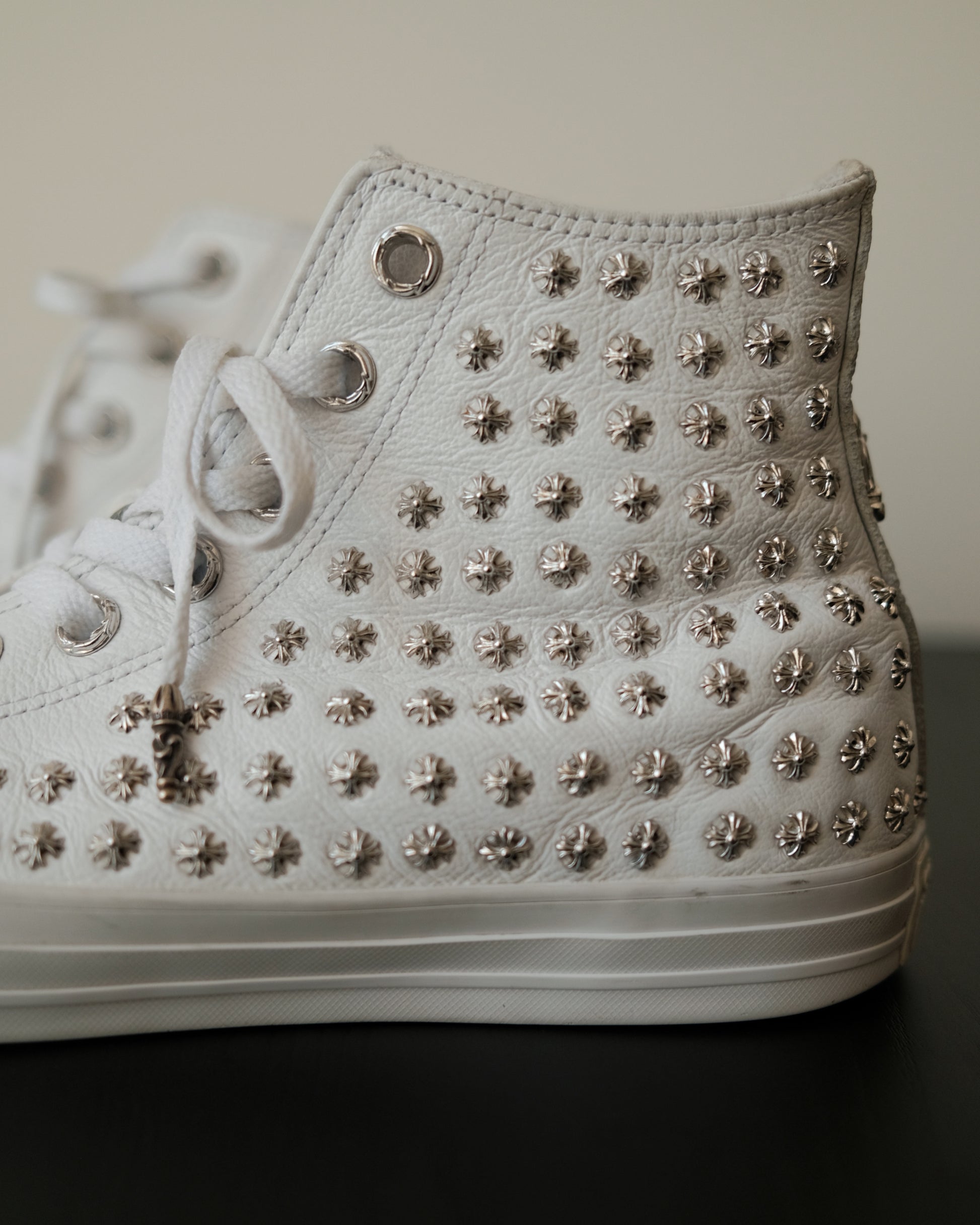 CHROME HEARTS Embellished Leather Chuck Taylor Converse