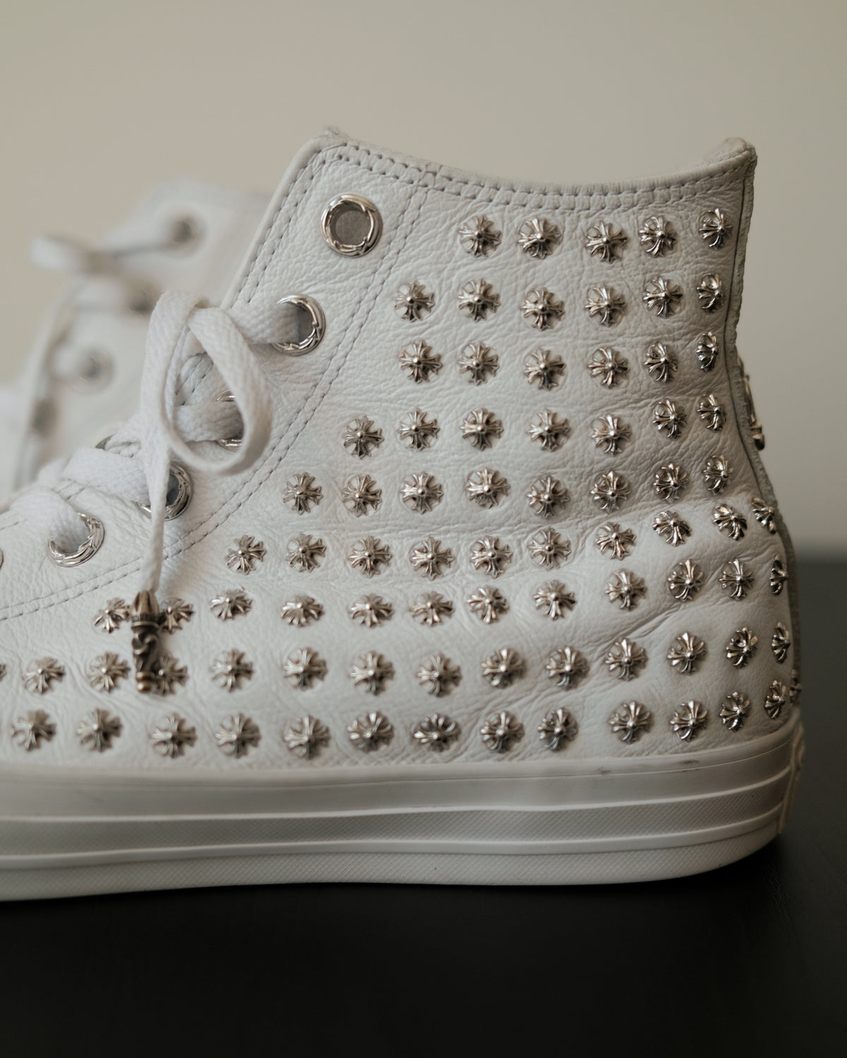 CHROME HEARTS Embellished Leather Chuck Taylor Converse