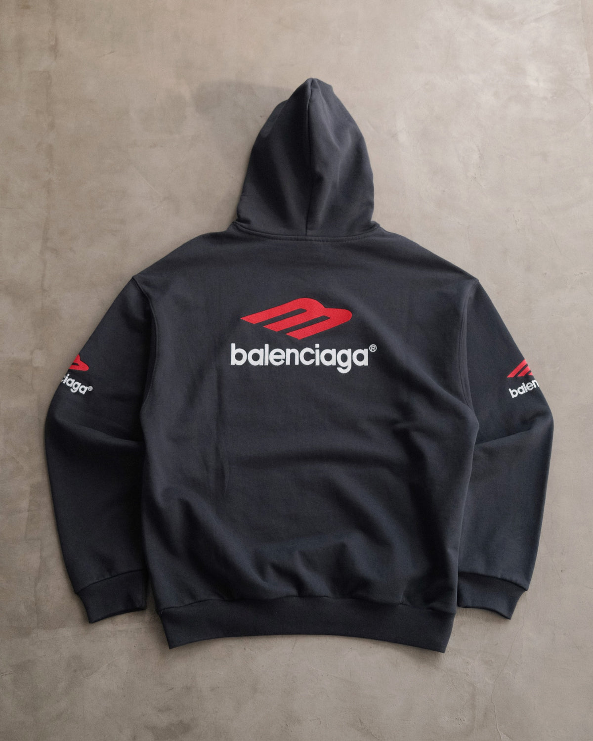 BALENCIAGA Blue Black 3B Sport Icon Hoodie