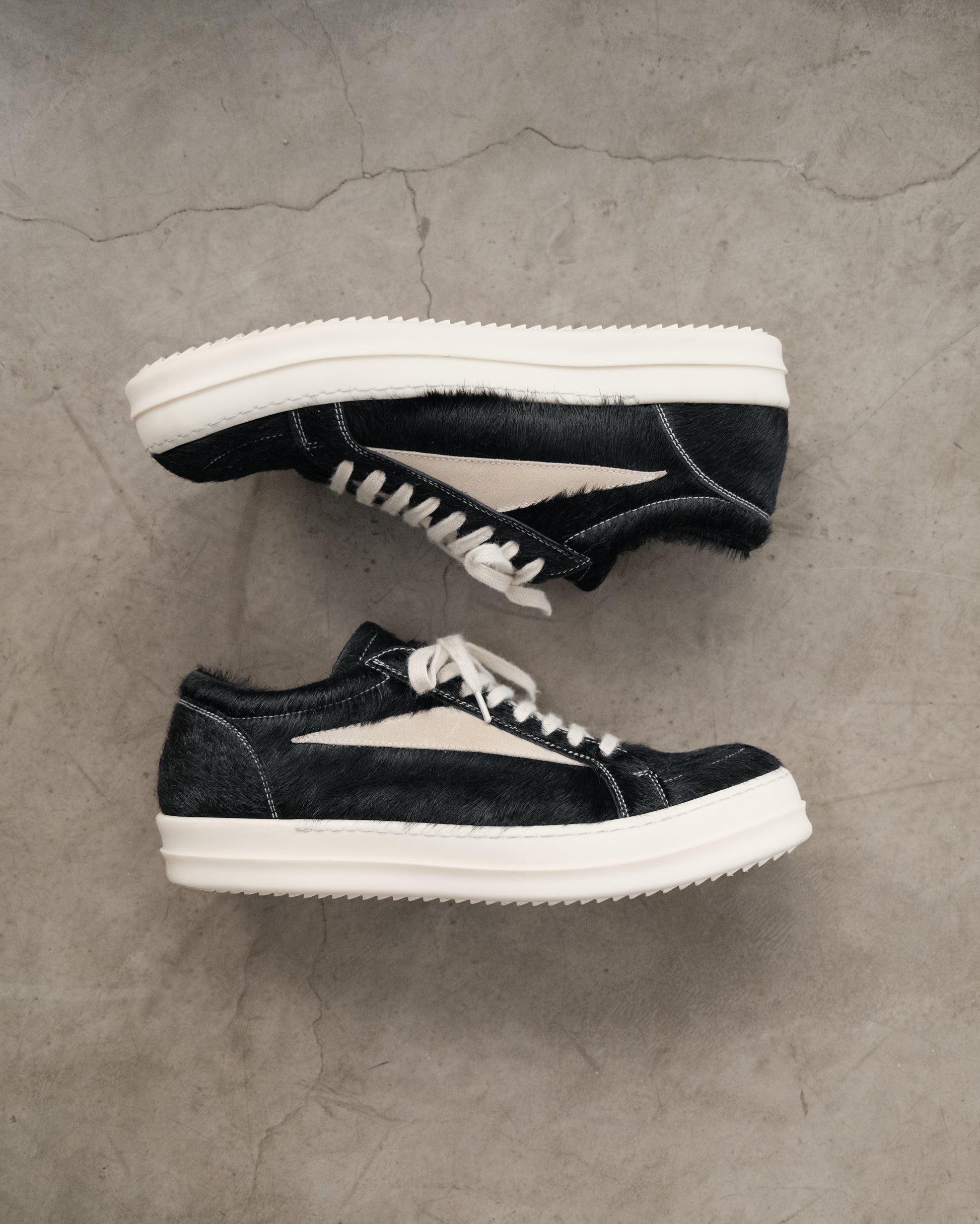 Rick Owens Pony Hair Vintage Strobe Sneakers