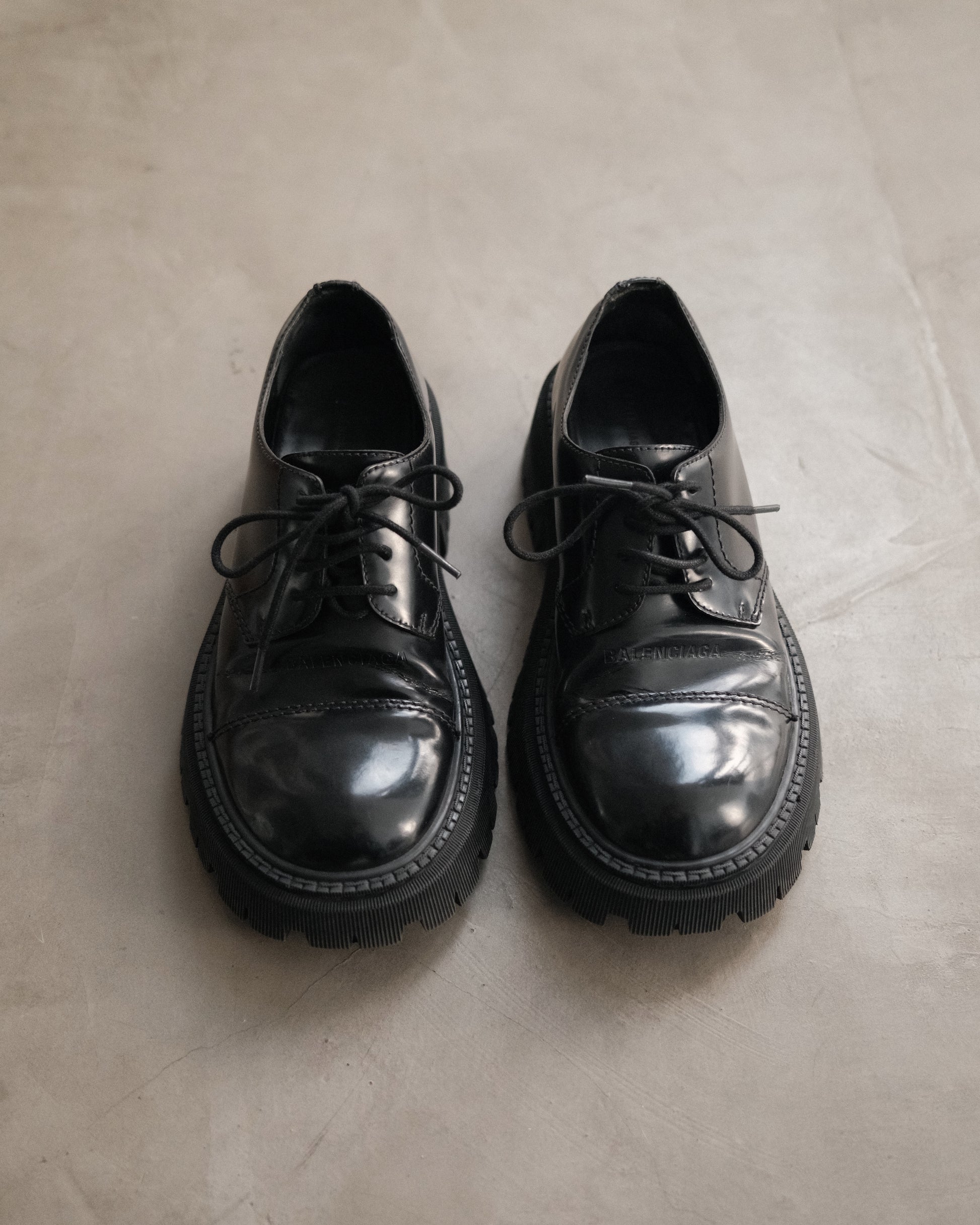 BALENCIAGA Leather Tractor Derby Shoes