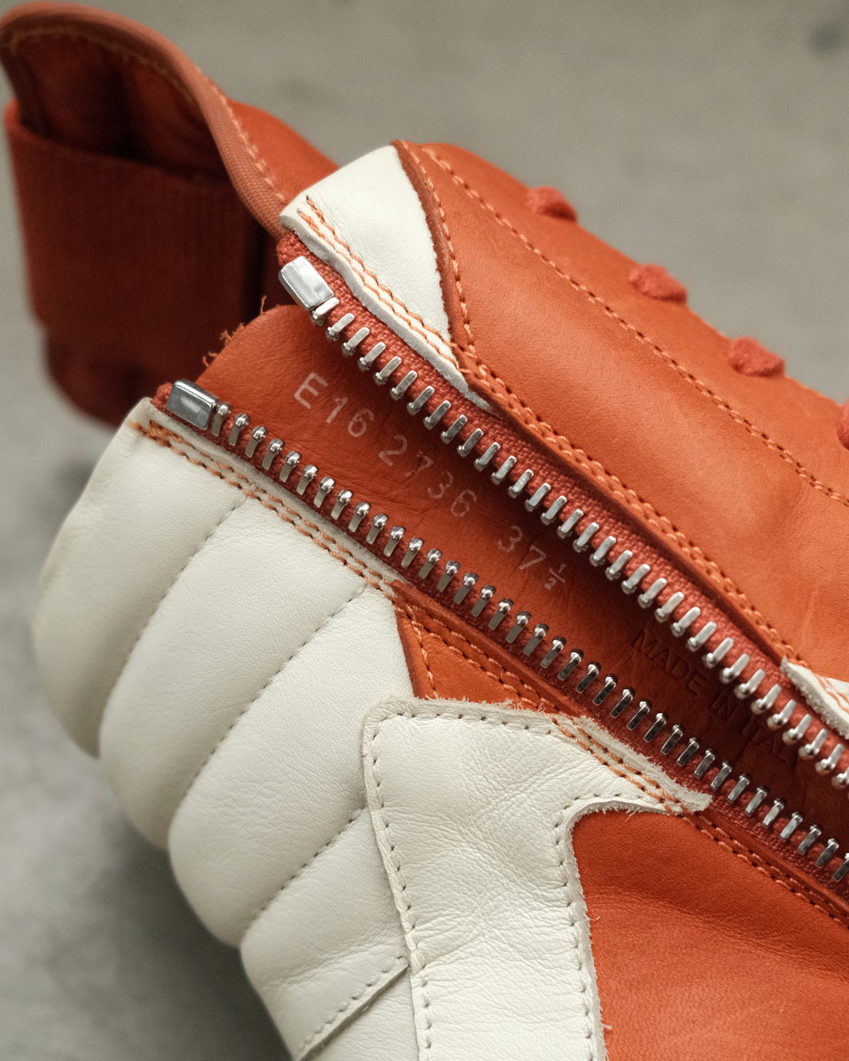 Rick Owens FW16 Orange Geobasket Sneakers