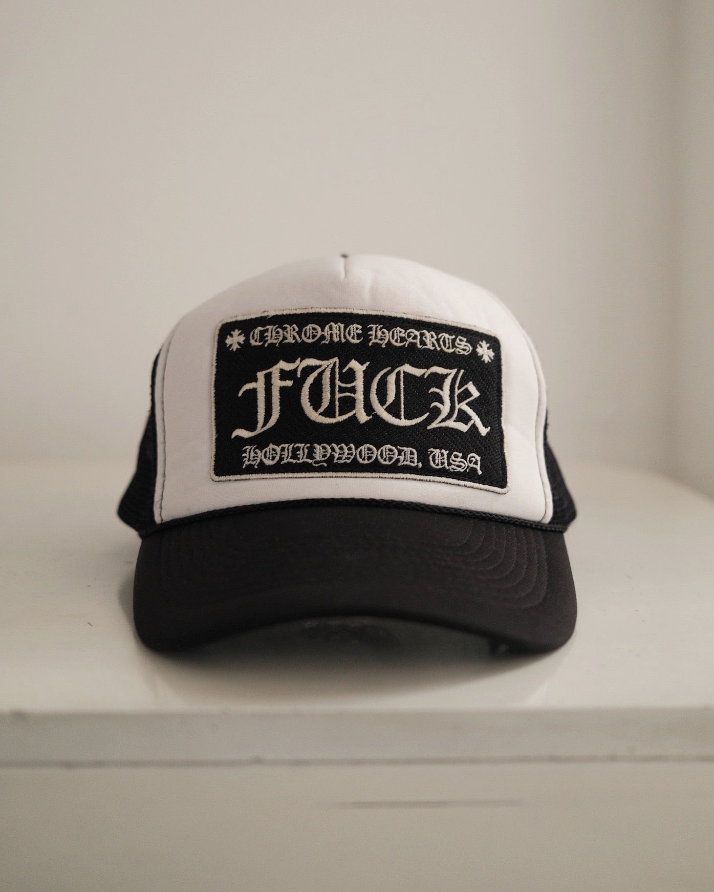 Vintage CHROME HEARTS “Fuck” HollyWood Trucker Hat