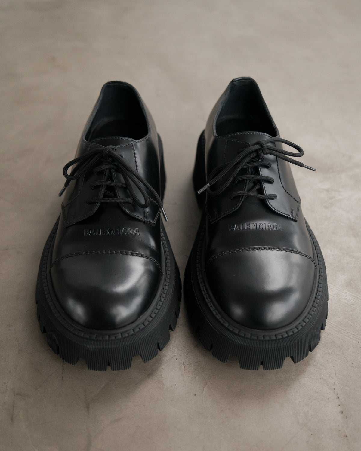 BALENCIAGA Leather Tractor Derby Shoes