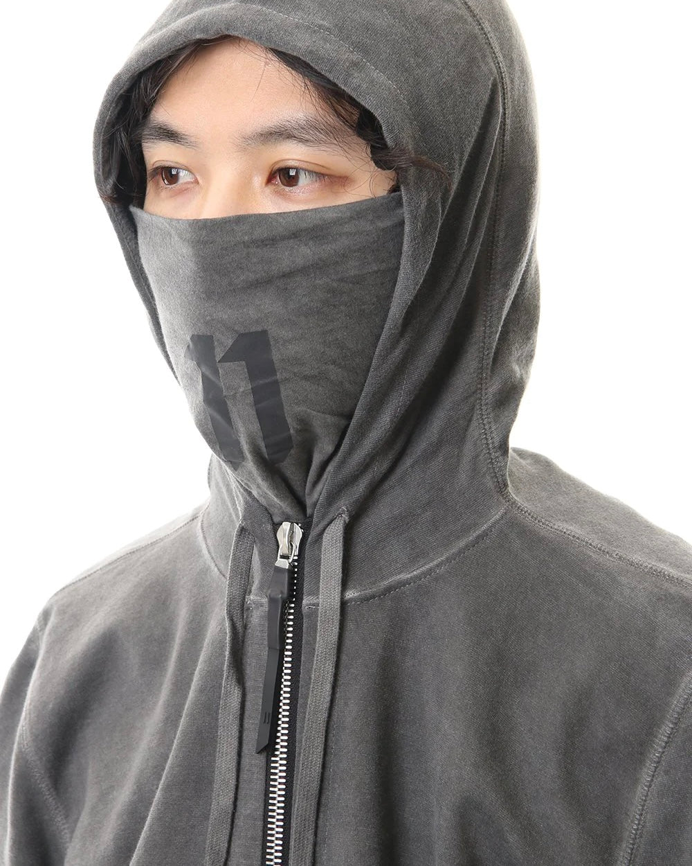 11 By Boris Bidjan Saberi faded long-sleeved cotton hoodie