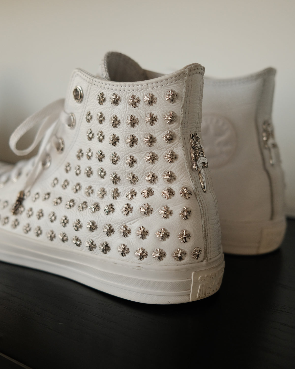 CHROME HEARTS Embellished Leather Chuck Taylor Converse
