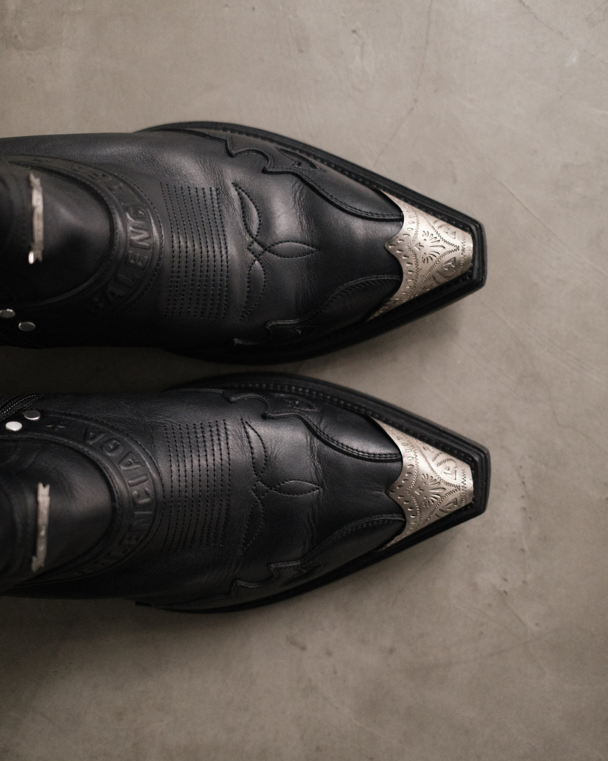BALENCIAGA SS19 Santiag Western Leather Boots