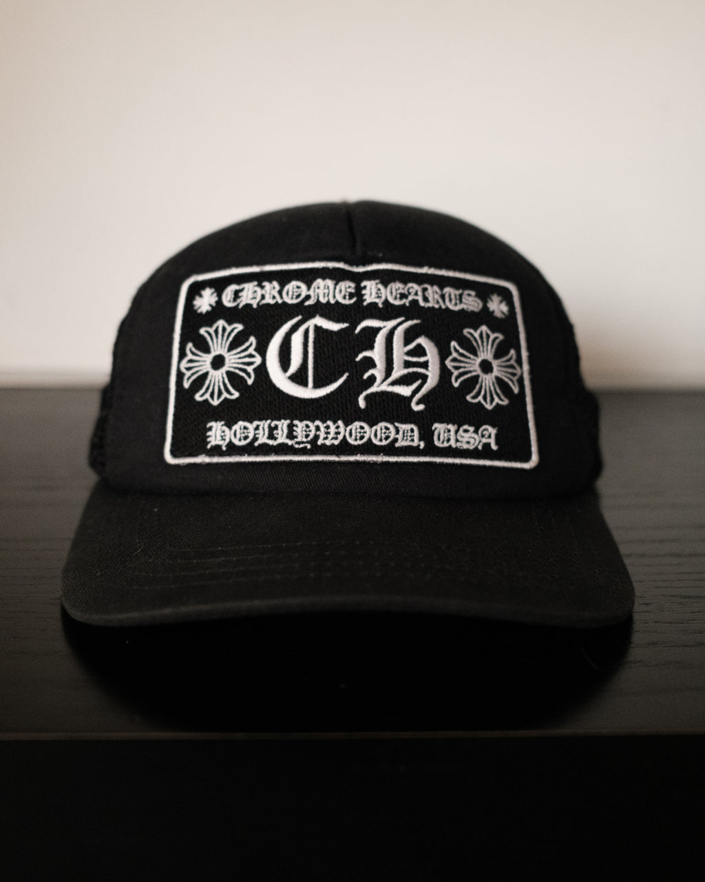 CHROME HEARTS HollyWood Trucker Hat Black/Black