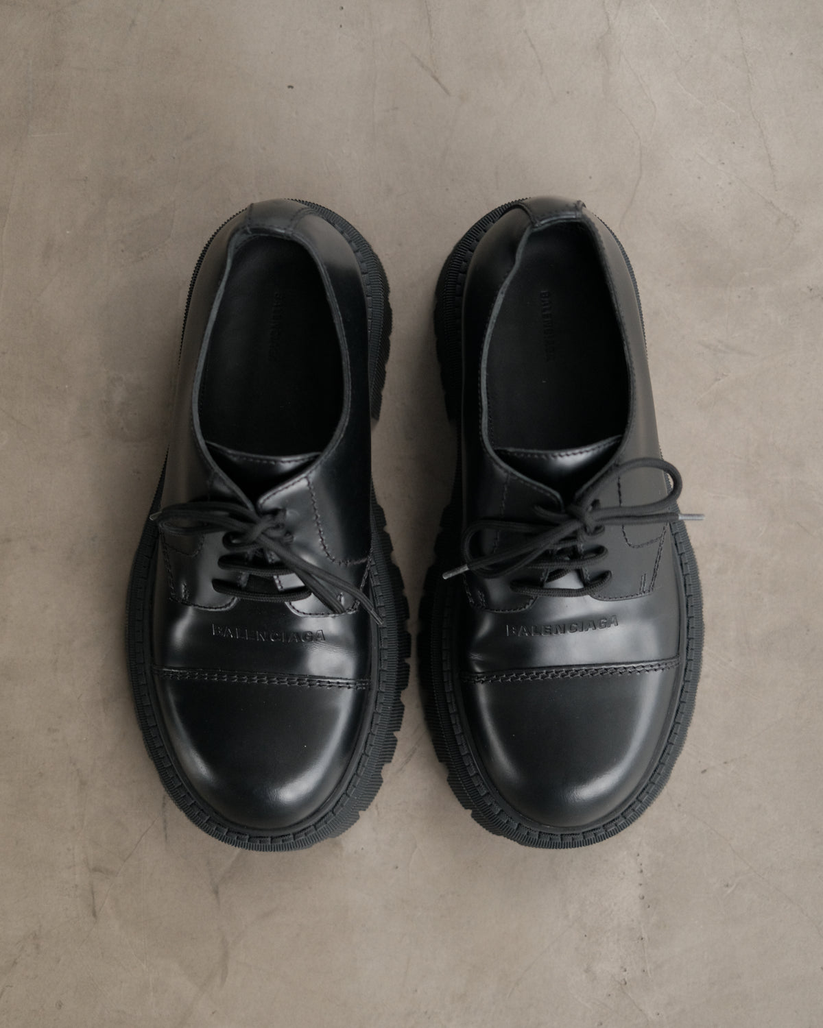 BALENCIAGA Leather Tractor Derby Shoes