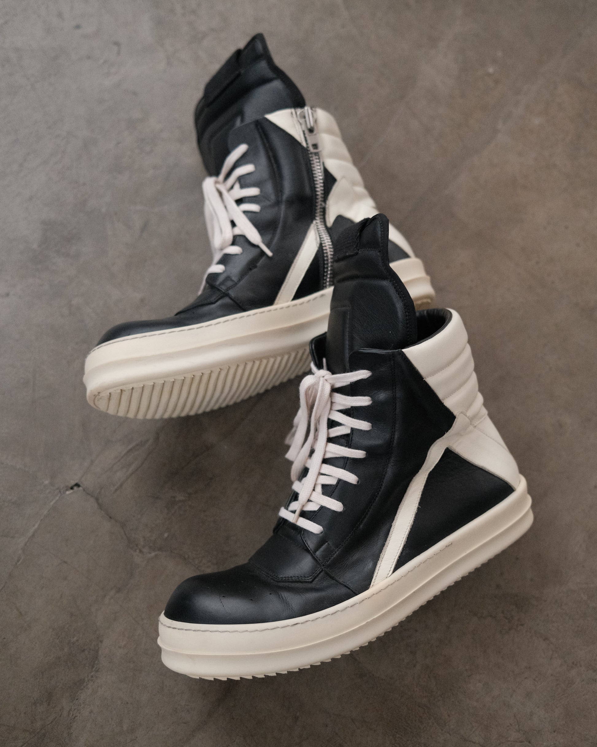 Rick Owens FW15 Geobasket Sneakers.