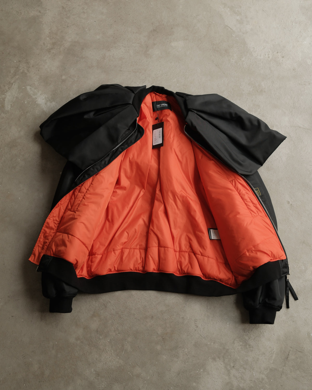 RAF SIMONS AW22 "BOMBER WITH COUTURE DRAPE"