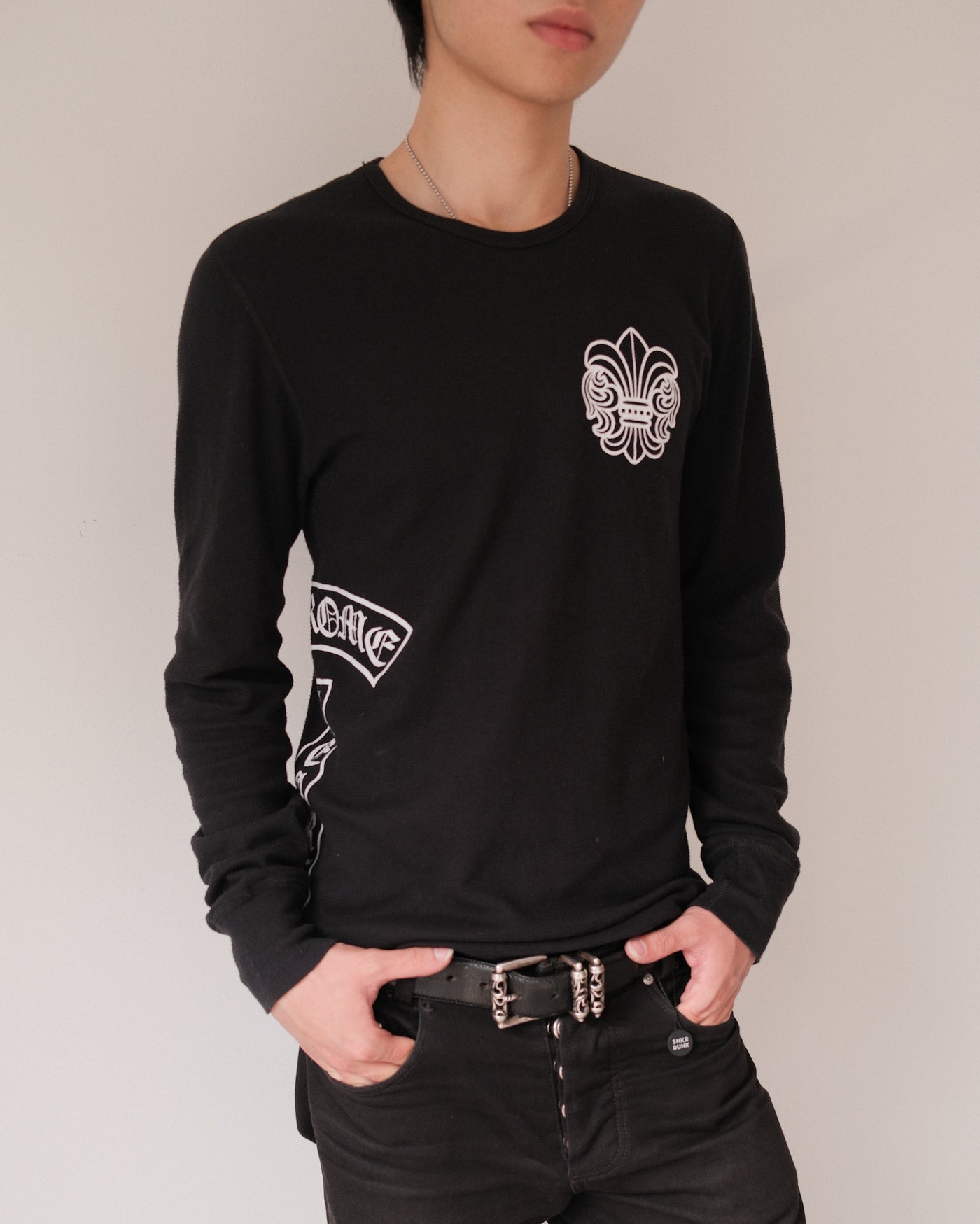 00s Chrome Hearts T bar Logo Scroll Thermal Longsleeve