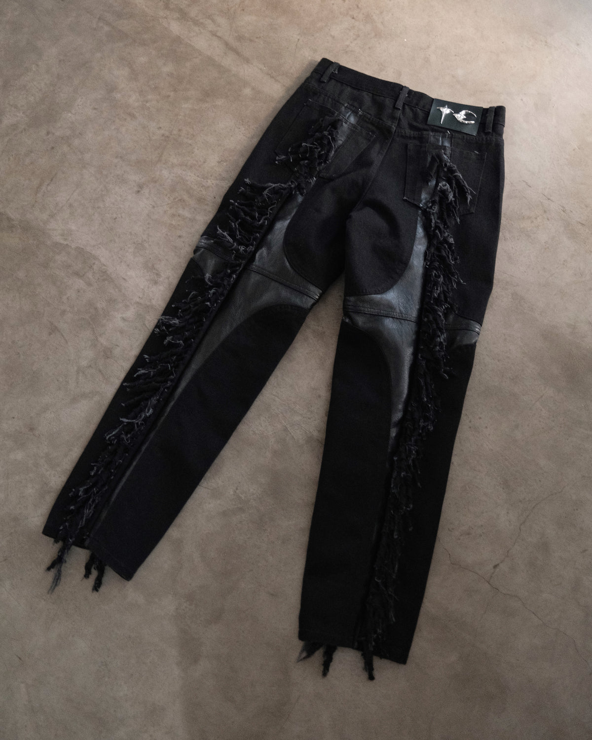 THUG CLUB Mohican  Leather Denim  Pants