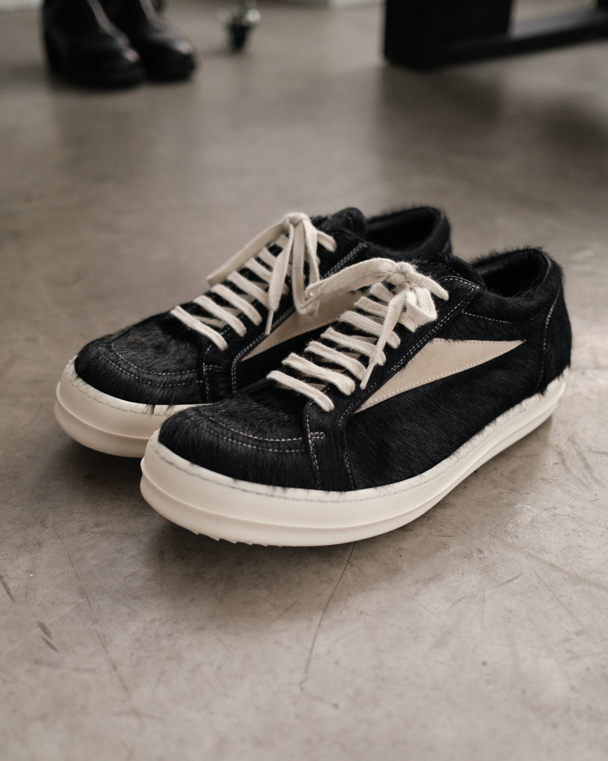 Rick Owens Pony Hair Vintage Strobe Sneakers