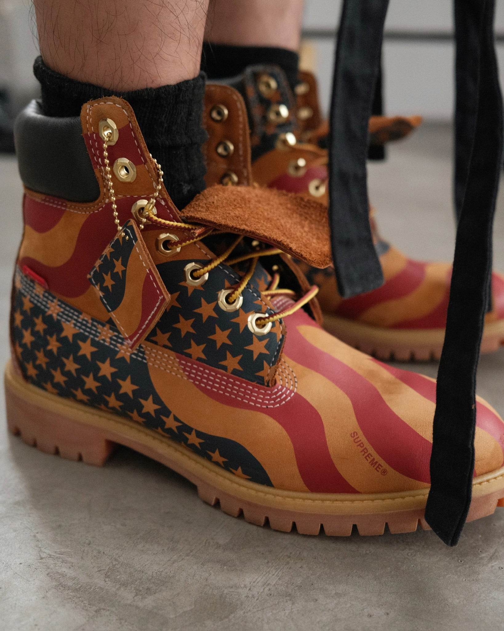 TIMBERLAND x SUPREME Stars & Stripes Wheat – Around The Shoes
