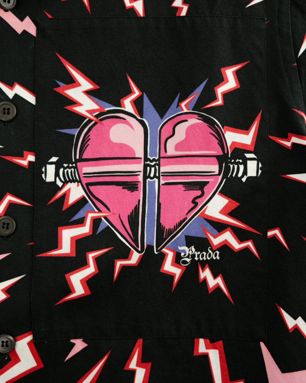 SS19 PRADA Lightning And Heart Shirt