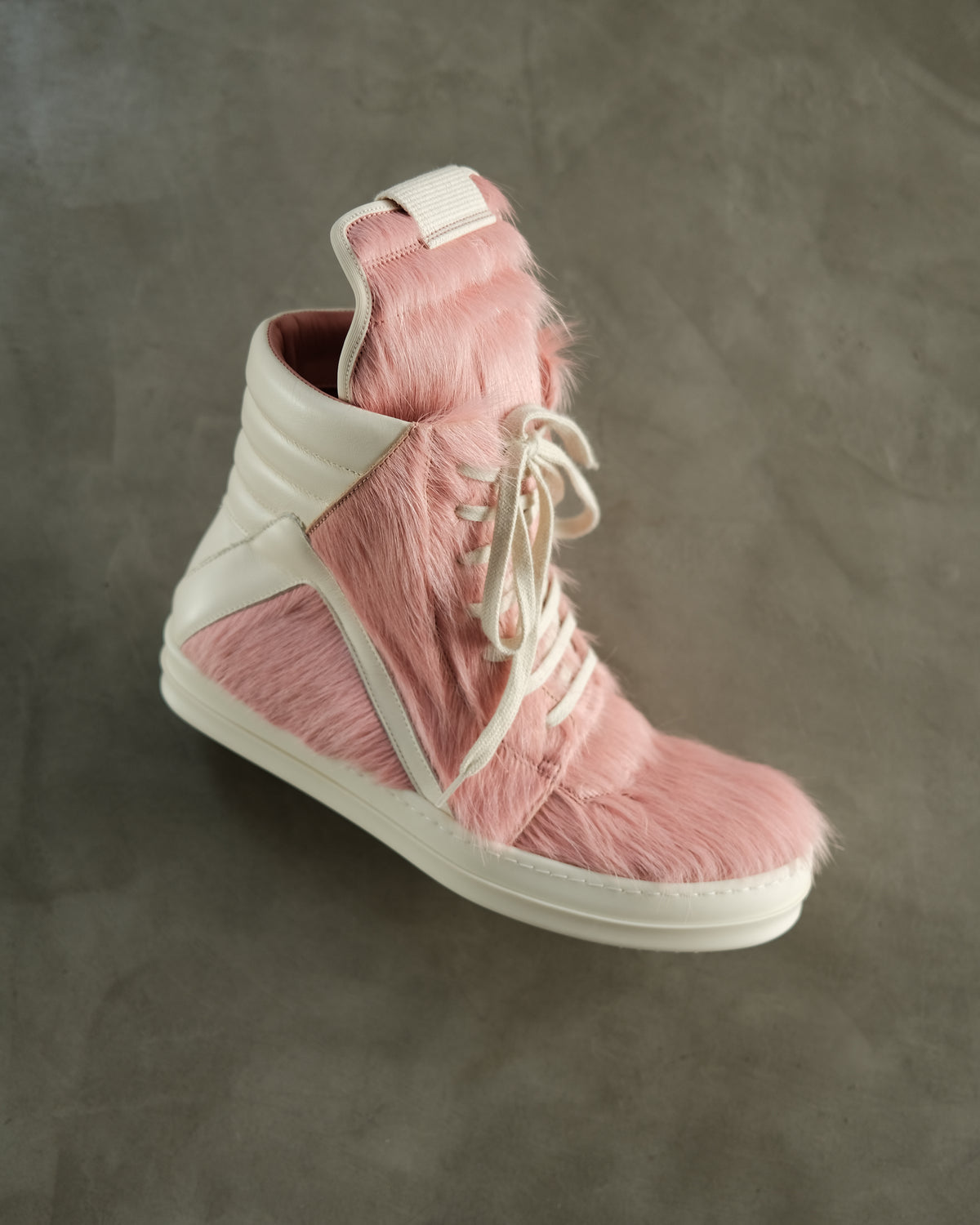 SS23 RICK OWENS Long Hair Geobasket In Dirty Pink