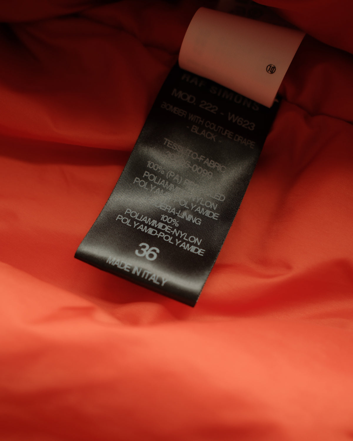 RAF SIMONS AW22 "BOMBER WITH COUTURE DRAPE"