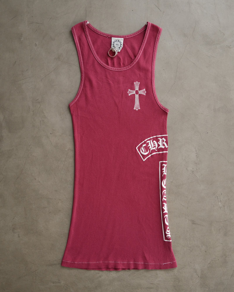 Vintage CHROME HEARTS Maroon Side Bar Logo Tank Top