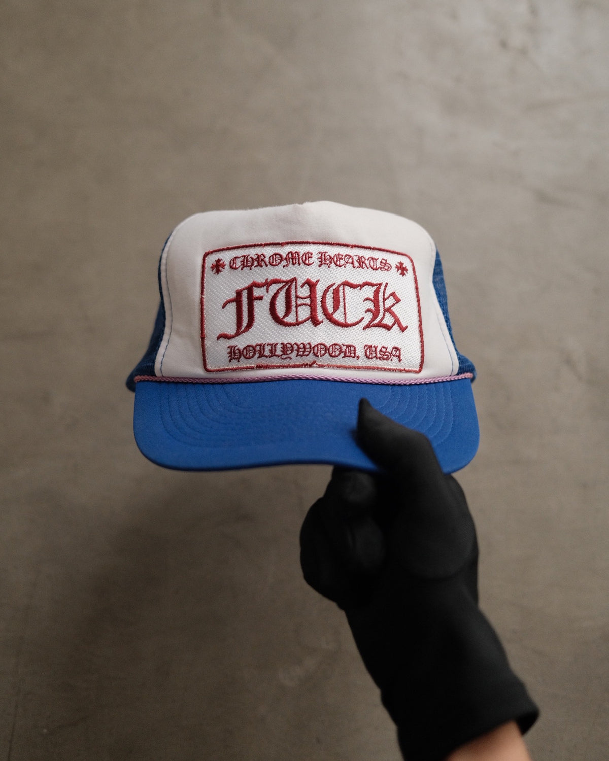 Vintage CHROME HEARTS “Fuck” HollyWood Trucker Hat