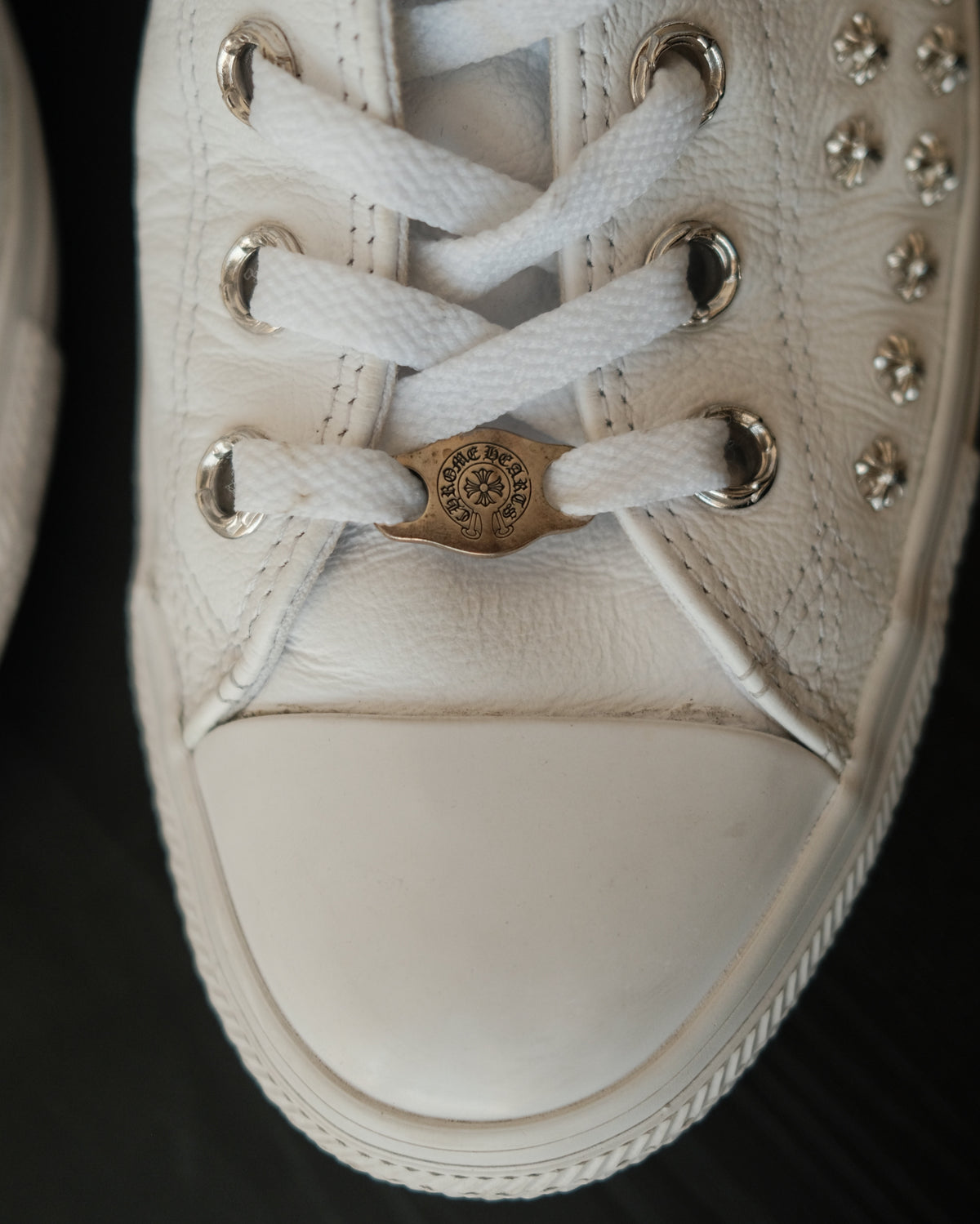 CHROME HEARTS Embellished Leather Chuck Taylor Converse
